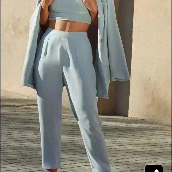 PrettyLittleThing Dark Mint Tailored Trousers NWT - Picture 3 of 11